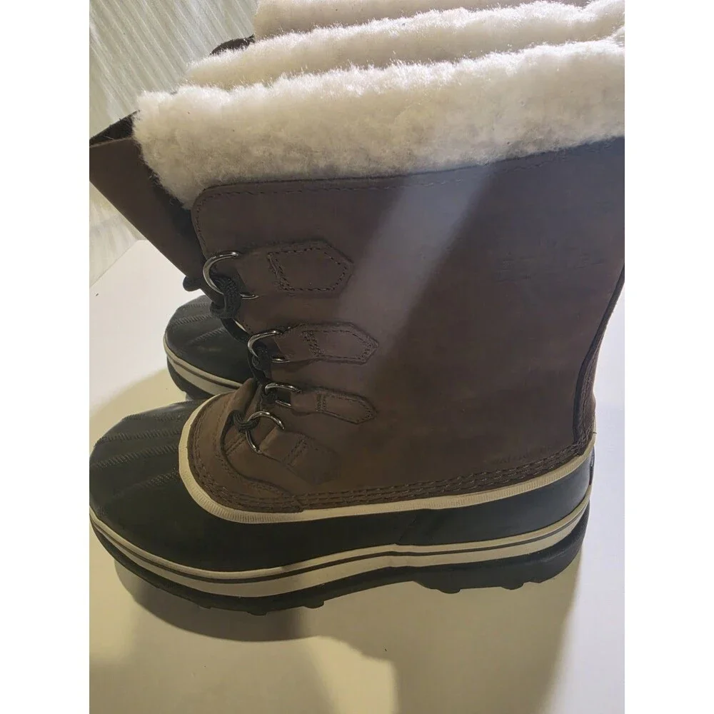 Sorel Caribou Waterproof Insulated Snow Boots Men's Brown Lace-Up Round Toe 9.5